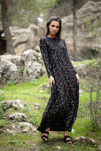 Load image into Gallery viewer, Black with Gold Maxi Dress (must be washed before worn)