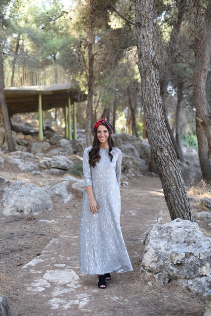 Silver Maxi Dress with Silver Shimmer